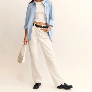 Reformation Val 90s Mid Rise Straight Jeans Color Fior Di Latte Size 27